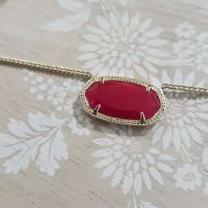 Kendra Scott Translucent Red Gold Dylan Necklace Vintage